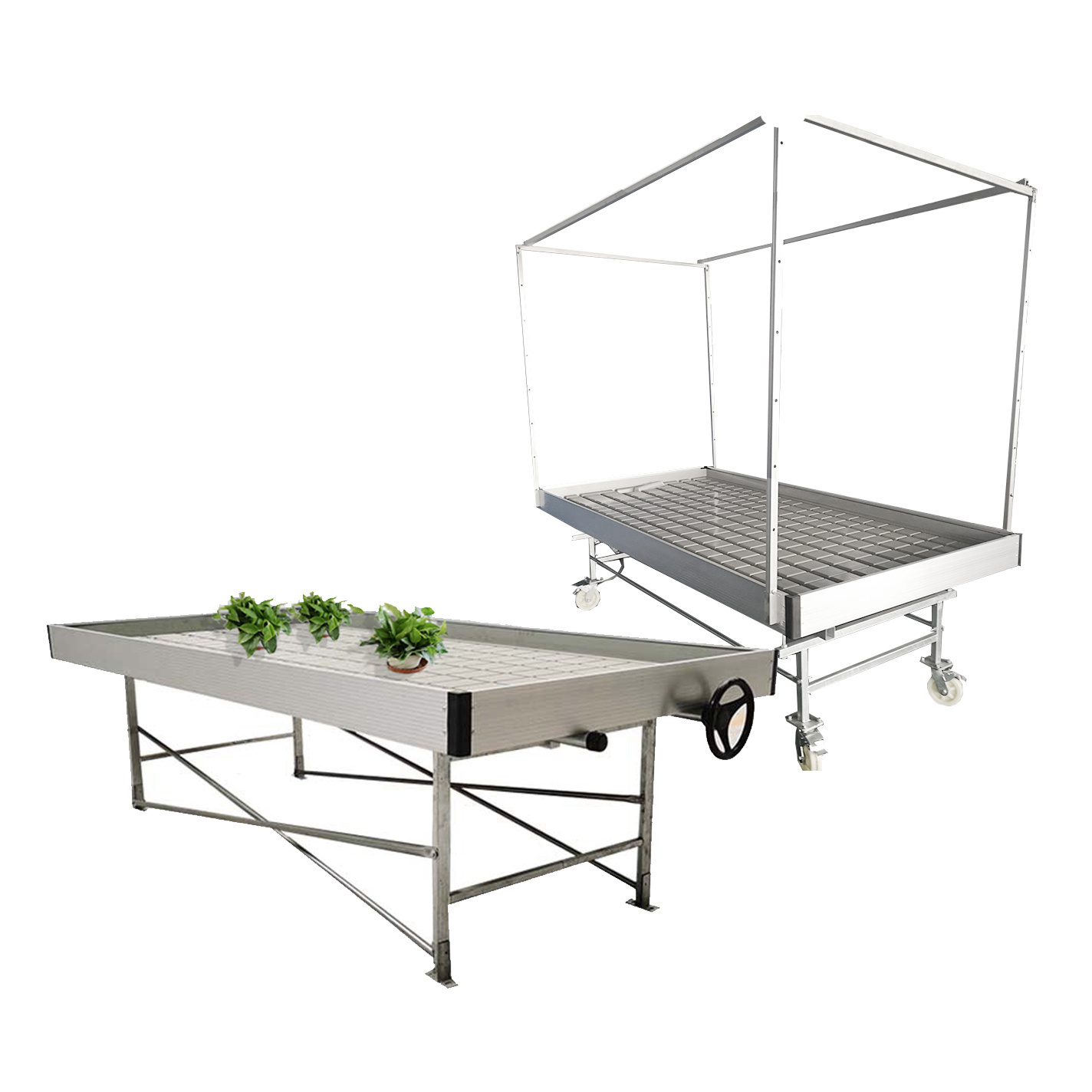 Custom commercial flood tray hydroponic 3x4 4x8 Ebb and flow trays seedbed growing table bench flood tray