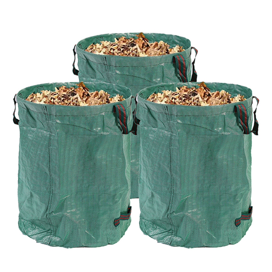 Waterproof Leaf Garden Waste Storage Container Bag Portable Round Holder Organic Waste Kitchen Garden Yard Compost Bag