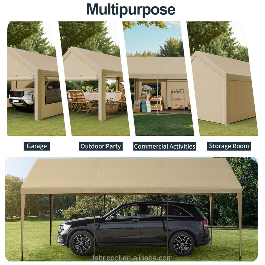 Outdoor waterproof anti-uv awning enclosed all season carport sun canopy