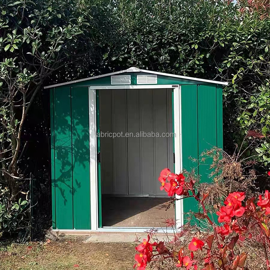 8x8 8x12 10x10 12x10 ft Backyard garden buildings steel metal garden storage tool shed for outdoor storage