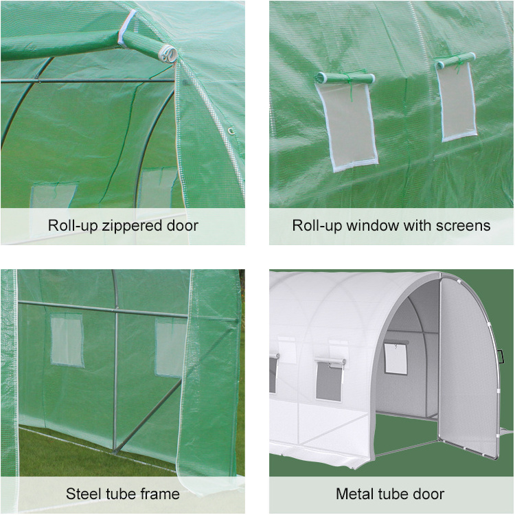 800x300x200 cheap polytunnel greenhouse 8mx3m UV plastic film green house backyard garden greenhouse for home use