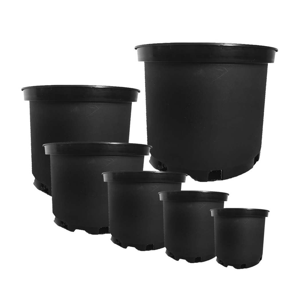 Wholesale Cheap 1 2 3 5 7 10 15 20 25 Gallon Black Plastic Pot Outdoor Garden Flower Nursery Plant Plastic Pot for Sale