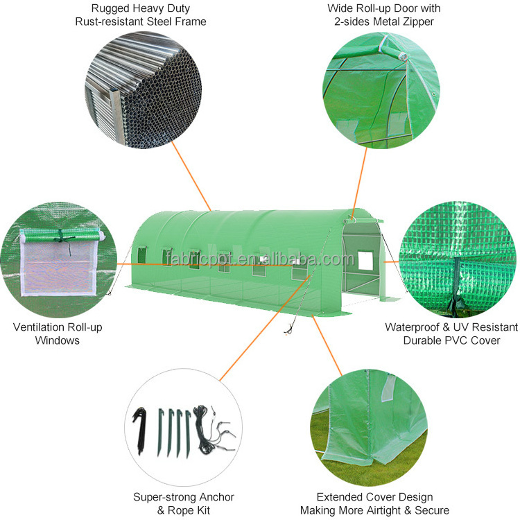 All season backyard outdoor garden mini high tunnel greenhouse steel frame anti-uv greenhouse