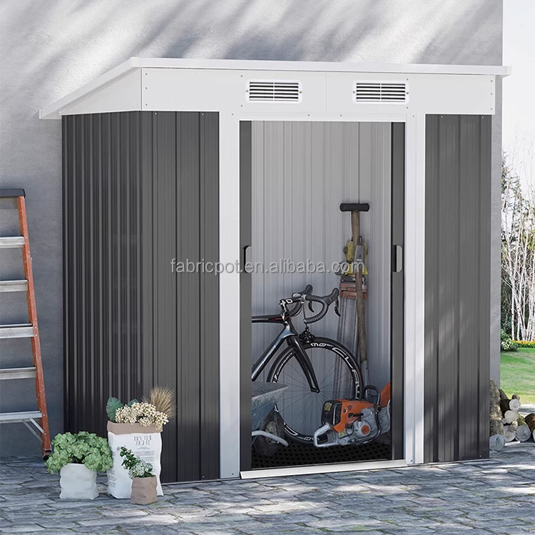 Customized galvanized roof tool storage house small steel outdoor and indoor storage cabinet shed