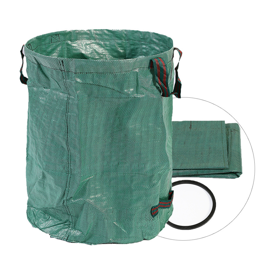 Waterproof Leaf Garden Waste Storage Container Bag Portable Round Holder Organic Waste Kitchen Garden Yard Compost Bag