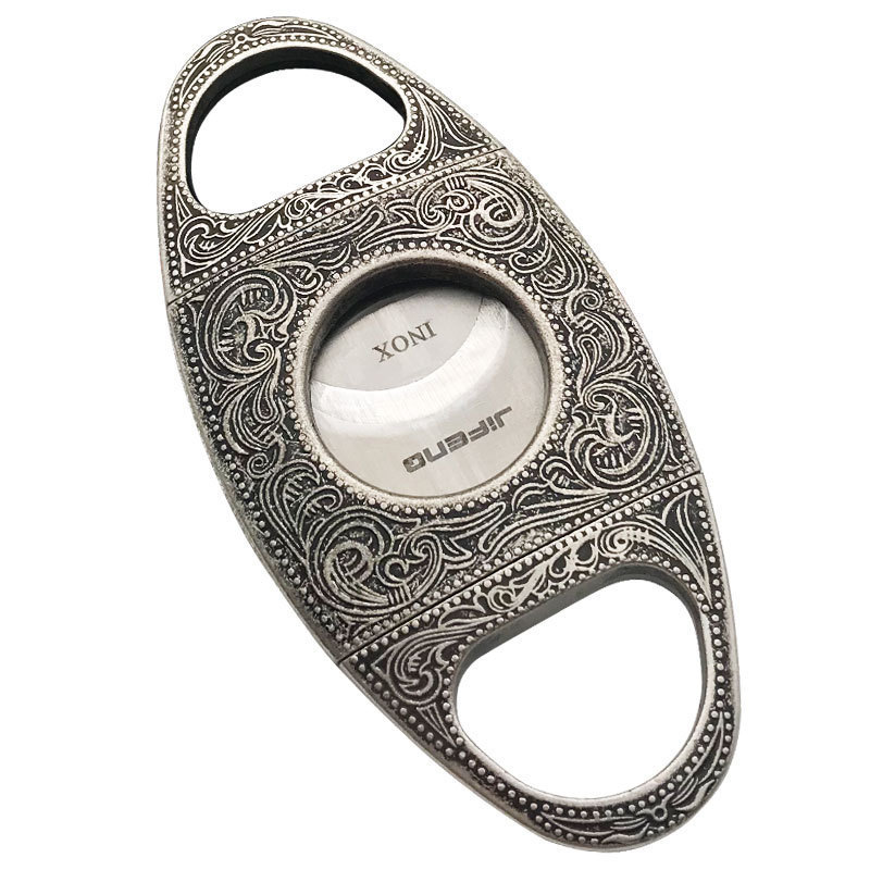 Cigar V Cutters Pure Copper Cigar Cutter Stainless steel Double Blade Fiber Plating Semi-Automatic Opening