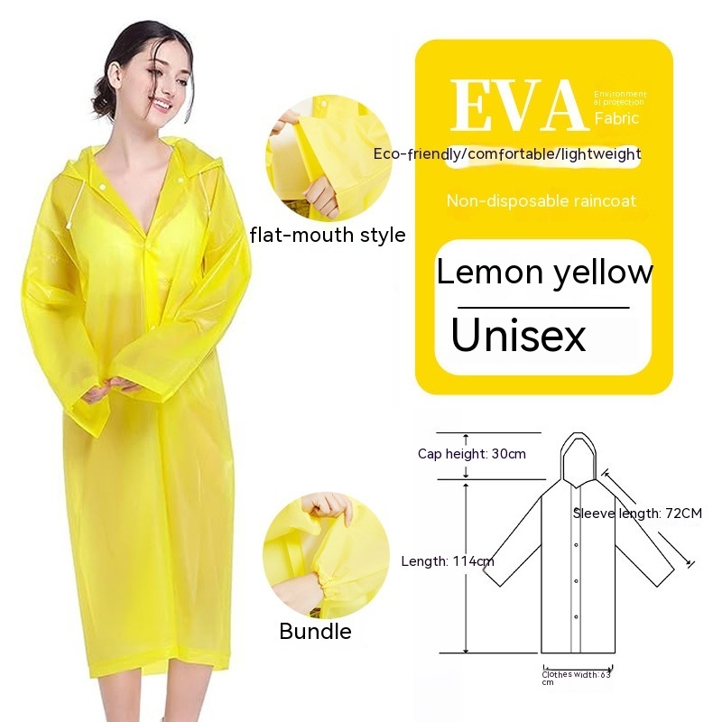 EVA One-piece Non-disposable Raincoat Adult Men and Women The Same Outdoor Travel Portable Thickened Poncho