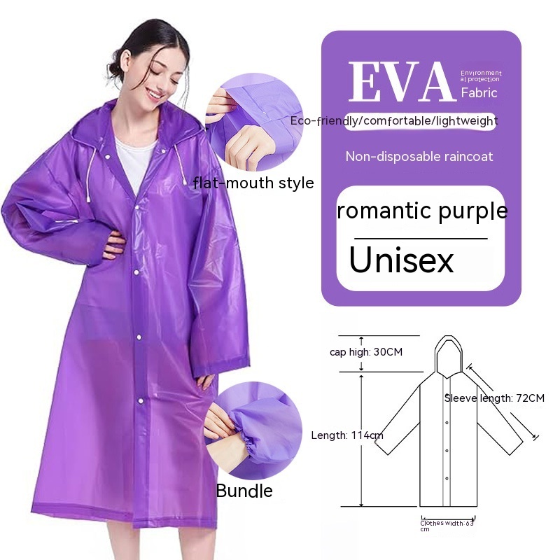 EVA One-piece Non-disposable Raincoat Adult Men and Women The Same Outdoor Travel Portable Thickened Poncho