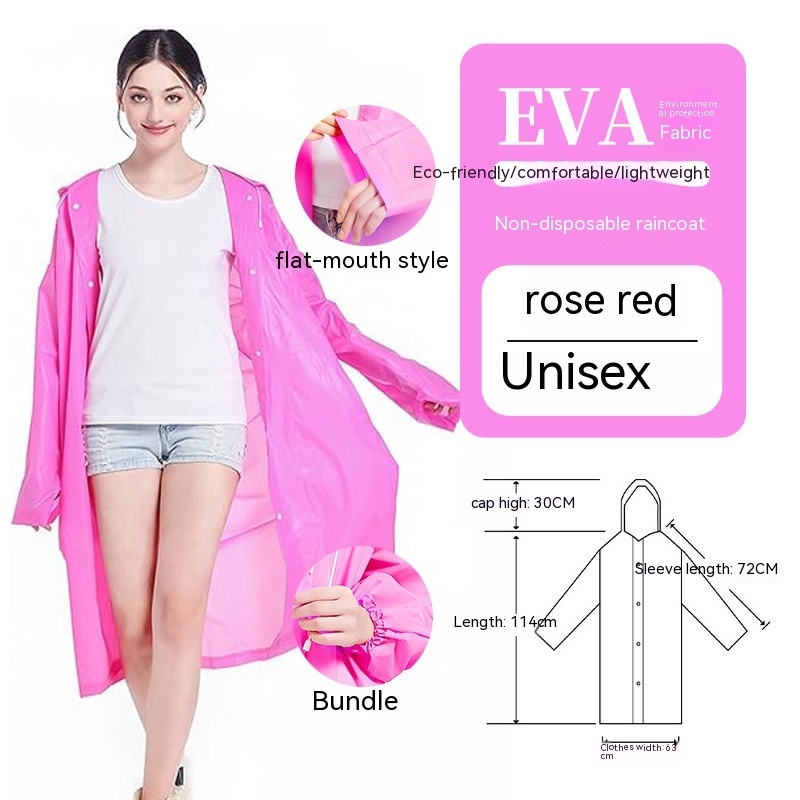 EVA One-piece Non-disposable Raincoat Adult Men and Women The Same Outdoor Travel Portable Thickened Poncho