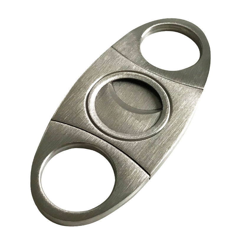 Cigar V Cutters Pure Copper Cigar Cutter Stainless steel Double Blade Fiber Plating Semi-Automatic Opening