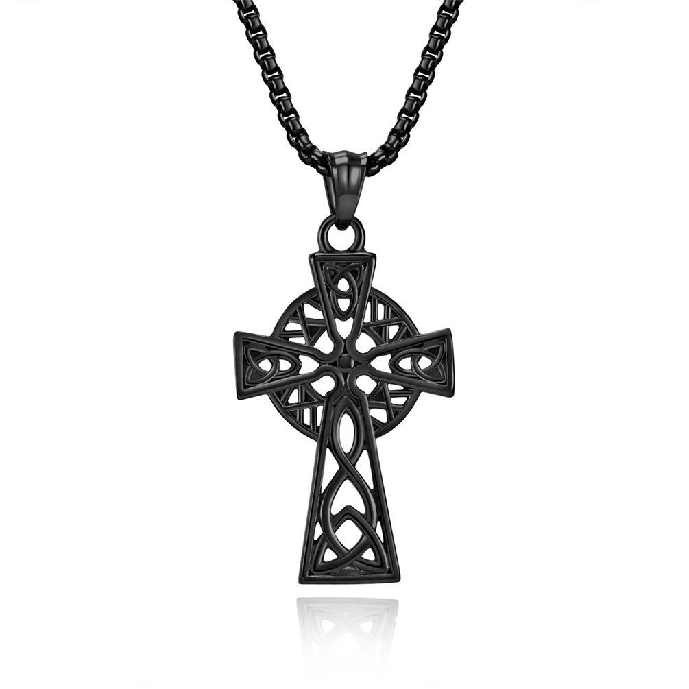 High Quality Stainless Steel Hollow Out Cross Pendant Necklace Gold Plated Celtic Necklace Pendants for Men and Women