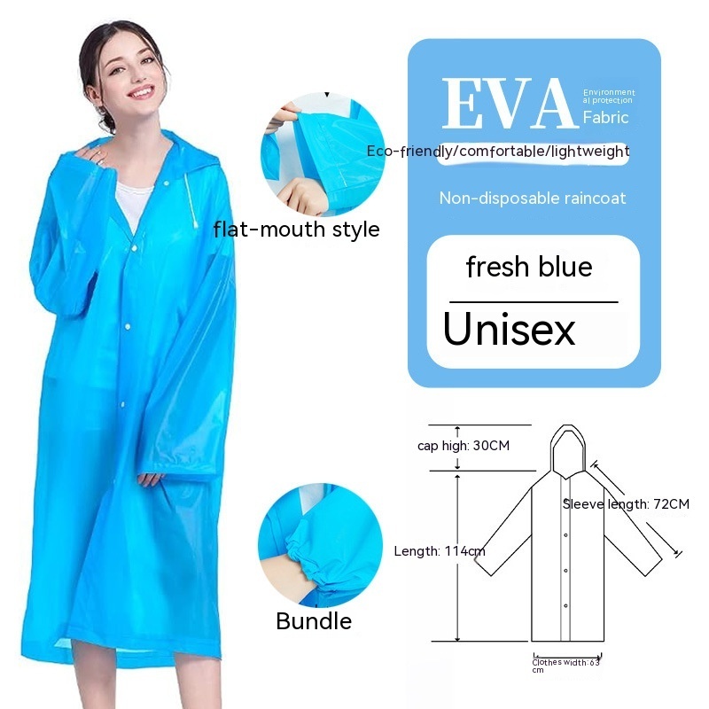 EVA One-piece Non-disposable Raincoat Adult Men and Women The Same Outdoor Travel Portable Thickened Poncho