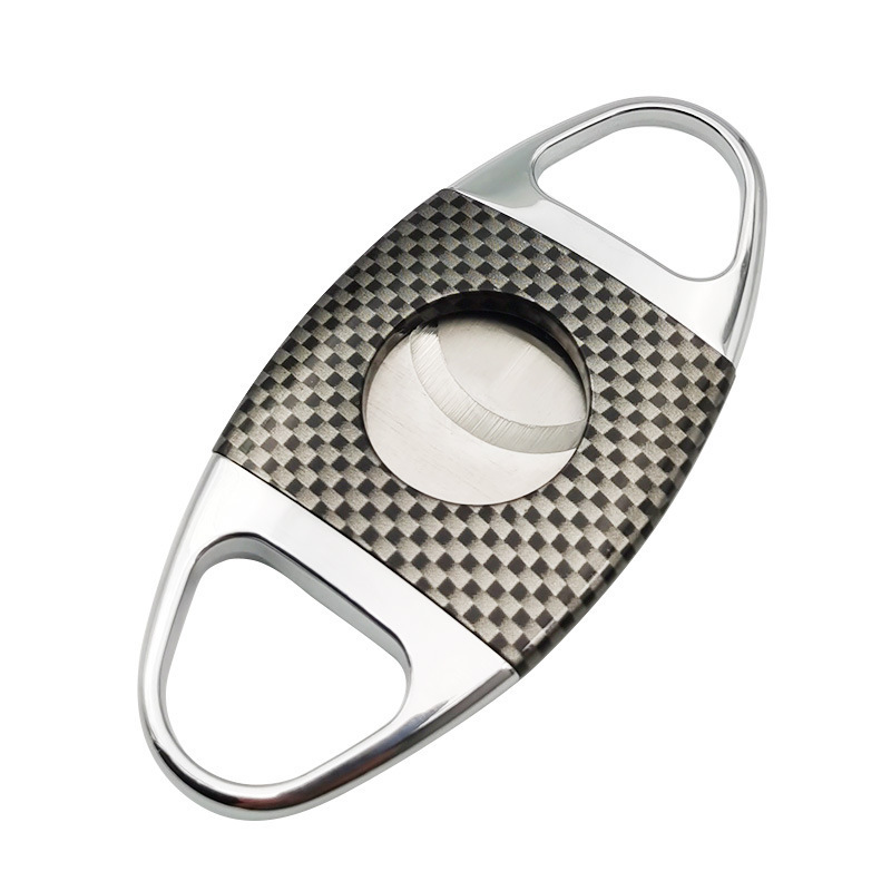 Cigar V Cutters Pure Copper Cigar Cutter Stainless steel Double Blade Fiber Plating Semi-Automatic Opening