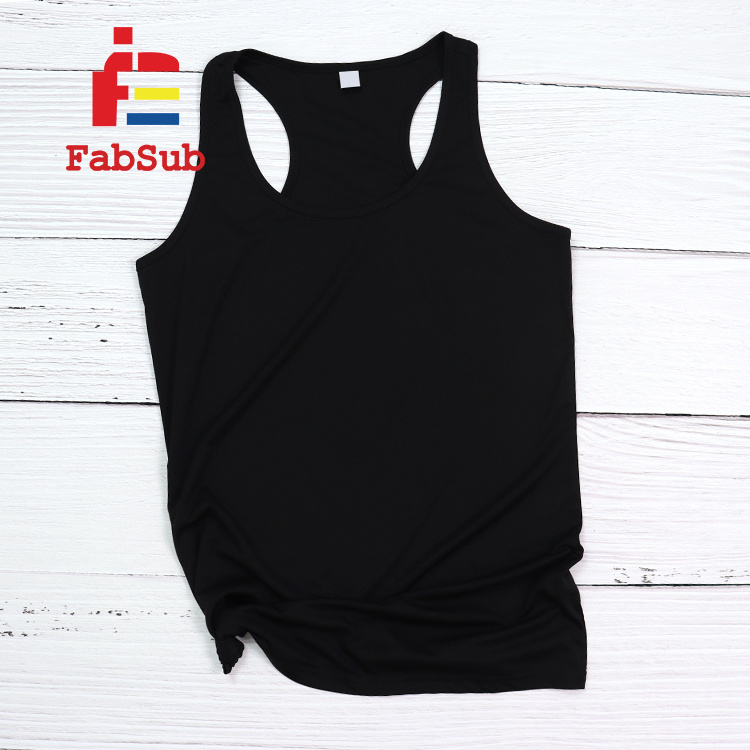 womens polyester tank top sublimation milk silk fabric pastel color tanks plain back sport 100% polyester tank top