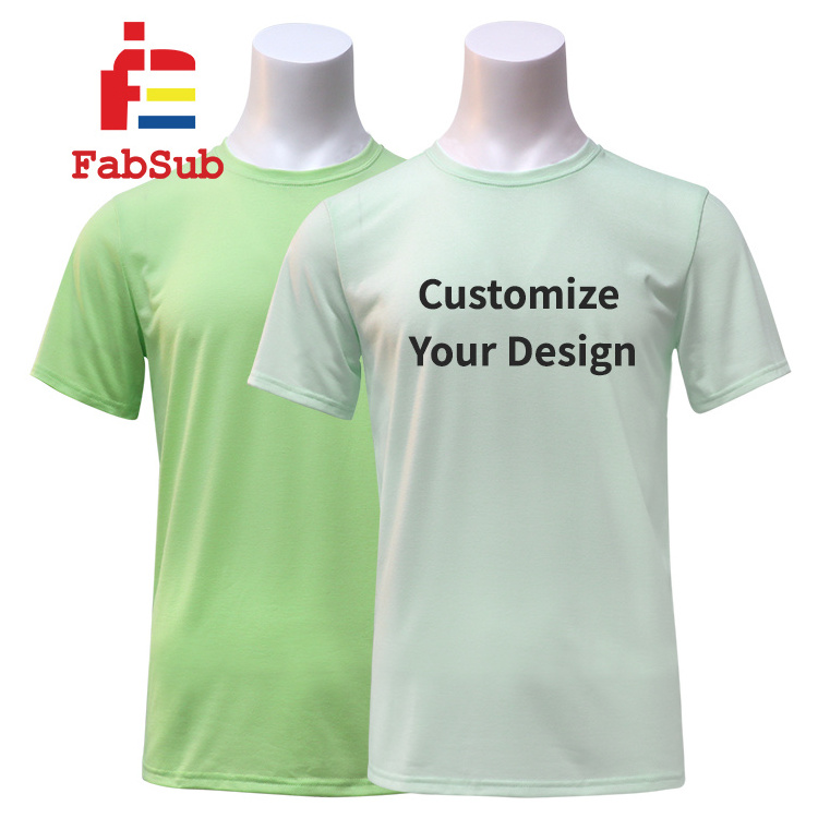 sublimation 95 polyester 5 spandex t shirt blank green color t-shirts for custom printing Saint Patrick's Day design shirts