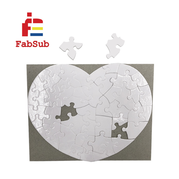 wholesale Heart shape Custom Paper Sublimation Blank Printable Jigsaw Puzzle for printing