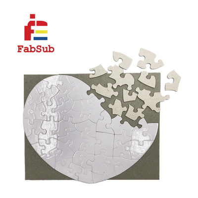 wholesale Heart shape Custom Paper Sublimation Blank Printable Jigsaw Puzzle for printing