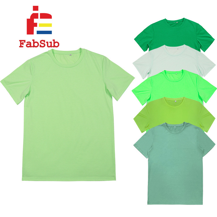 sublimation 95 polyester 5 spandex t shirt blank green color t-shirts for custom printing Saint Patrick's Day design shirts