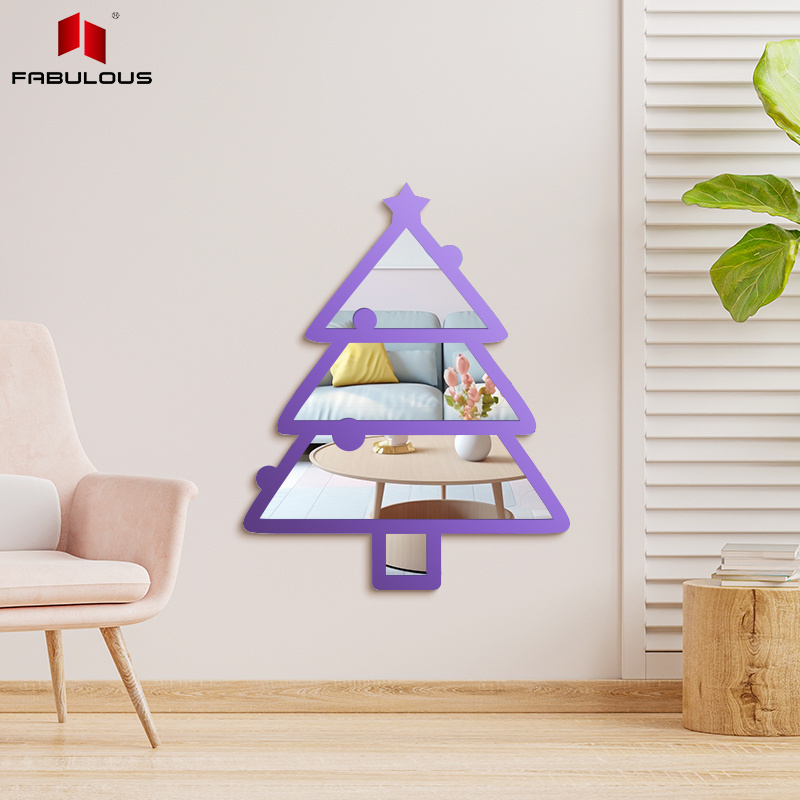 FABULOUS Manufacturers custom acrylic glass plastic toy mirror decor pendant christmas tree mirror