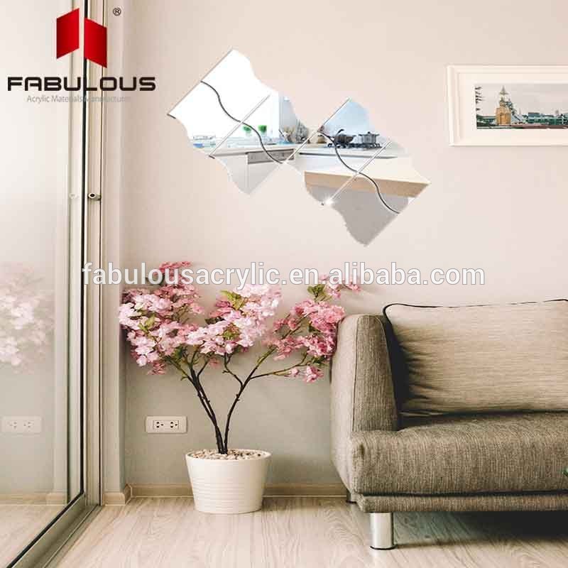 Antique large wall hanger big mirror acrylic wall stickers mirror 3d sticker for living room bedroom decor