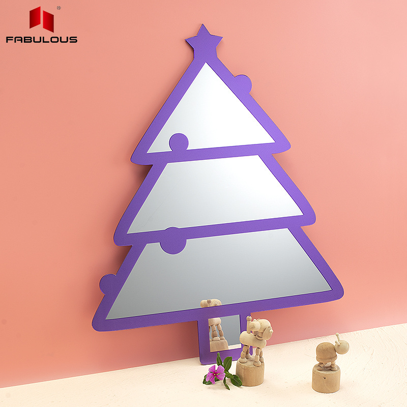 FABULOUS Manufacturers custom acrylic glass plastic toy mirror decor pendant christmas tree mirror