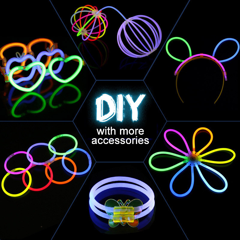 Bulk party supplies glow in the dark sticks light up baton bracelet kpop candy sticks for vocal concert