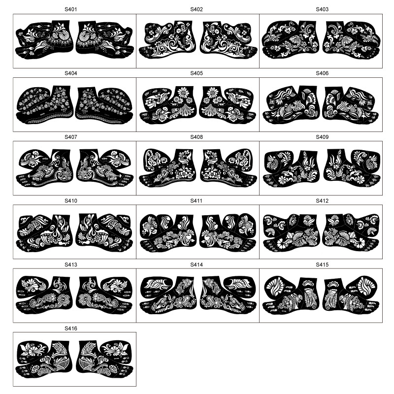 New style sexy mehndi templates 12 sheet henna tattoo stencilsticker  for feet