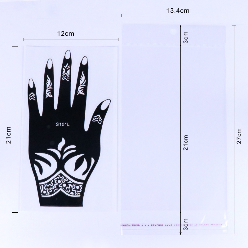 Professional temporary arabic design de por atacado pakistan mehndi  henna tattoo stencil sticker kit