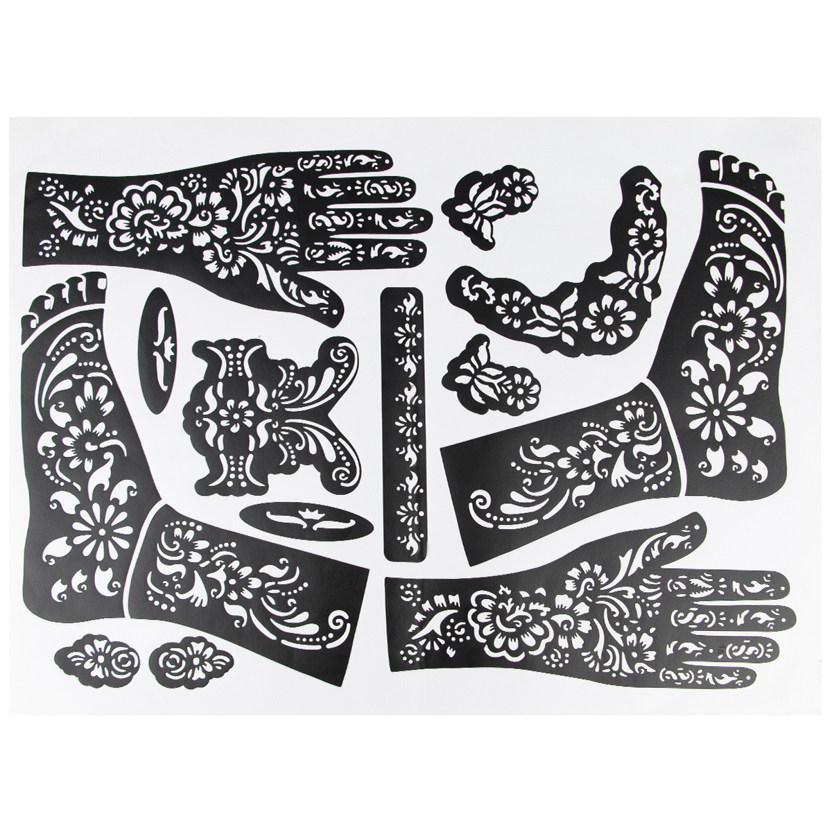 Professional food temporary arabic design de por atacado pakistan mehndi  henna tattoo stencil sticker kit