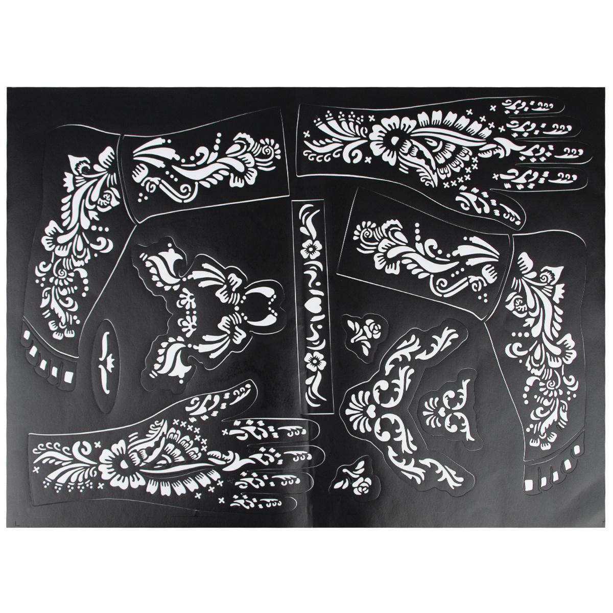 New sc107 wedding online reusable finger bridal temporary foot hand set airbrush henna tattoo stencils sticker