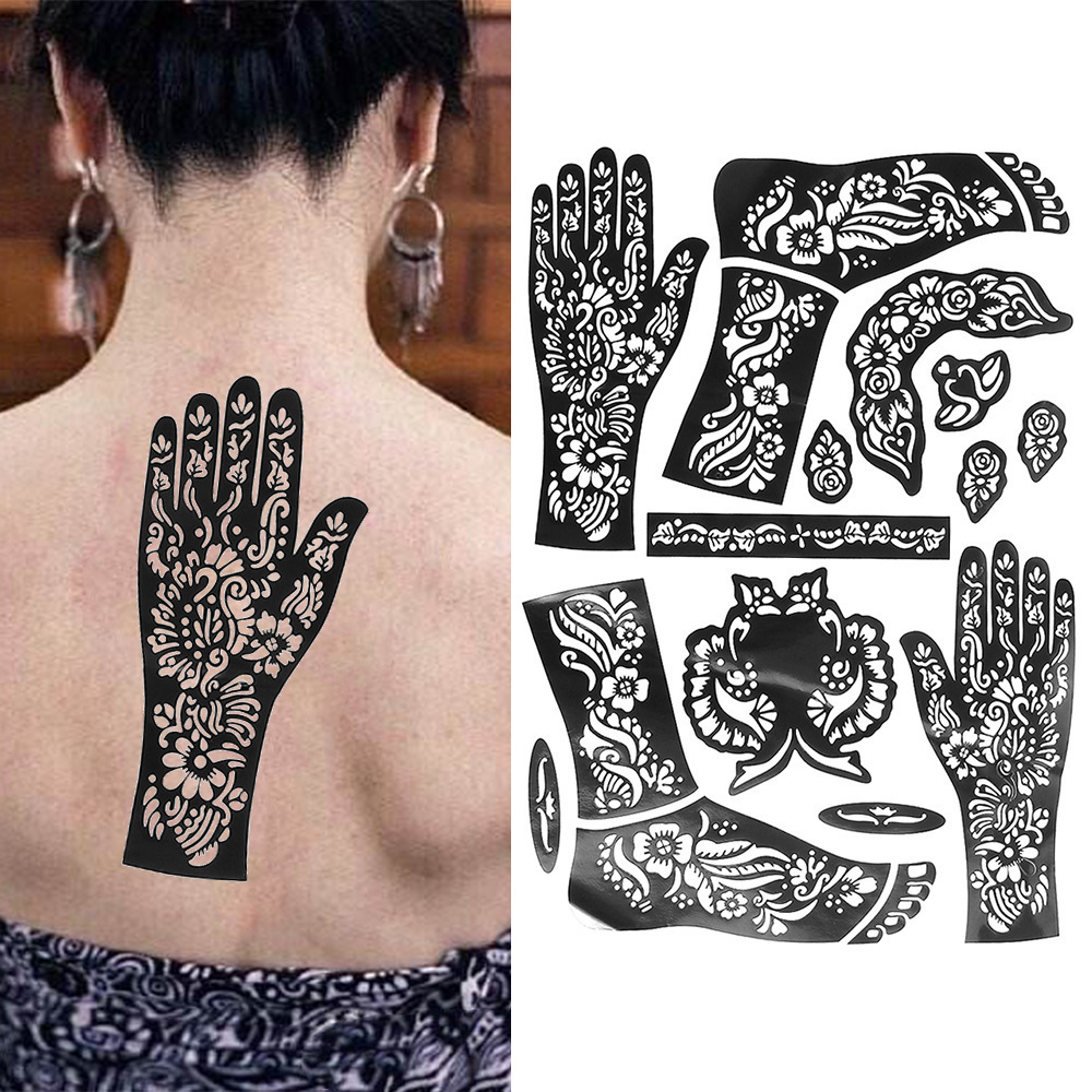 Custom mold flower online moulds make sun king bold design  dubai 20 mehndi airbrush henna tattoo stencils sticker