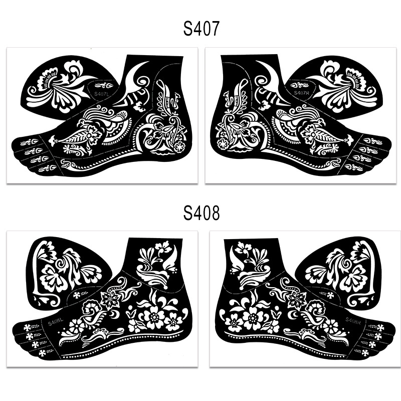 New style sexy mehndi templates 12 sheet henna tattoo stencilsticker  for feet