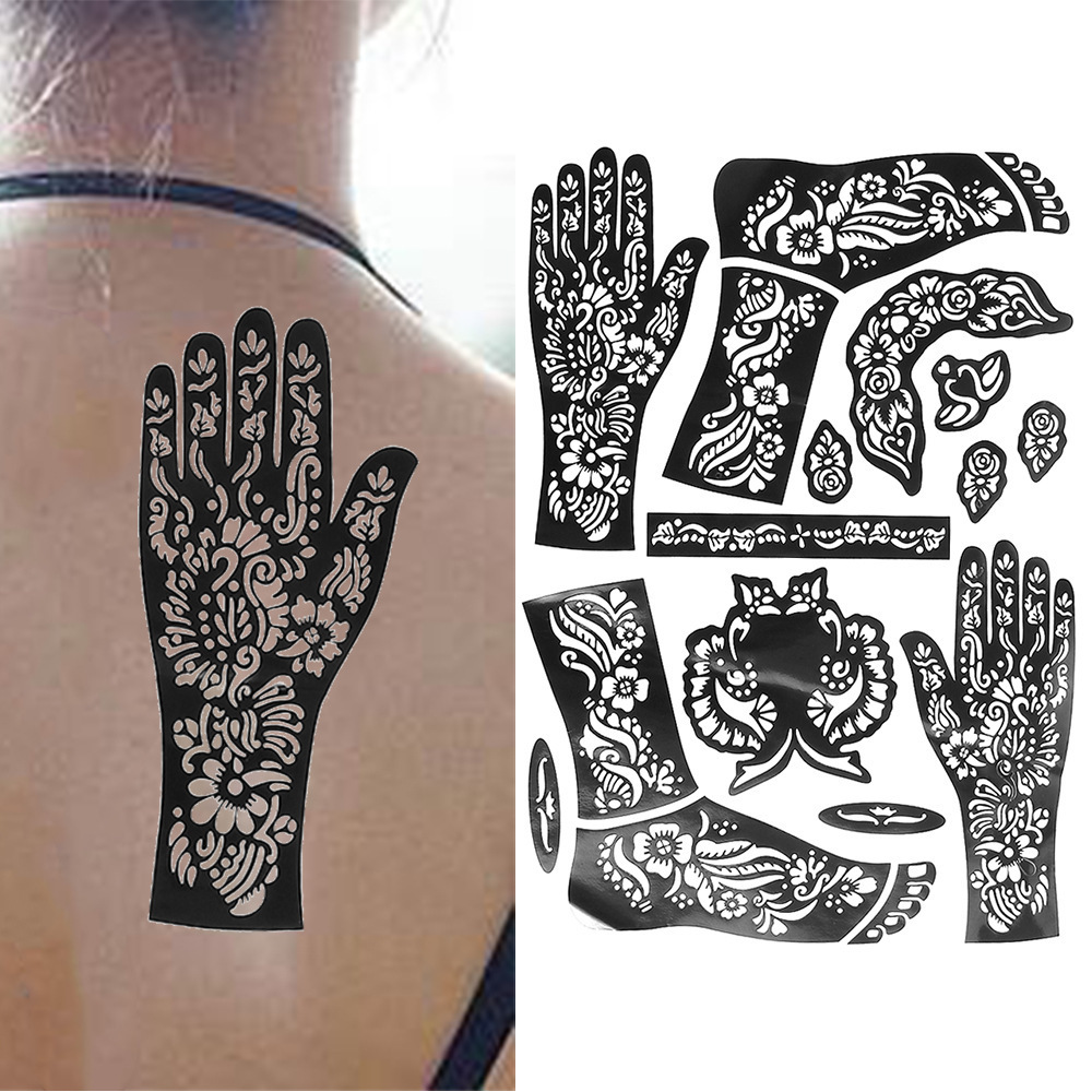 Custom mold flower online moulds make sun king bold design  dubai 20 mehndi airbrush henna tattoo stencils sticker