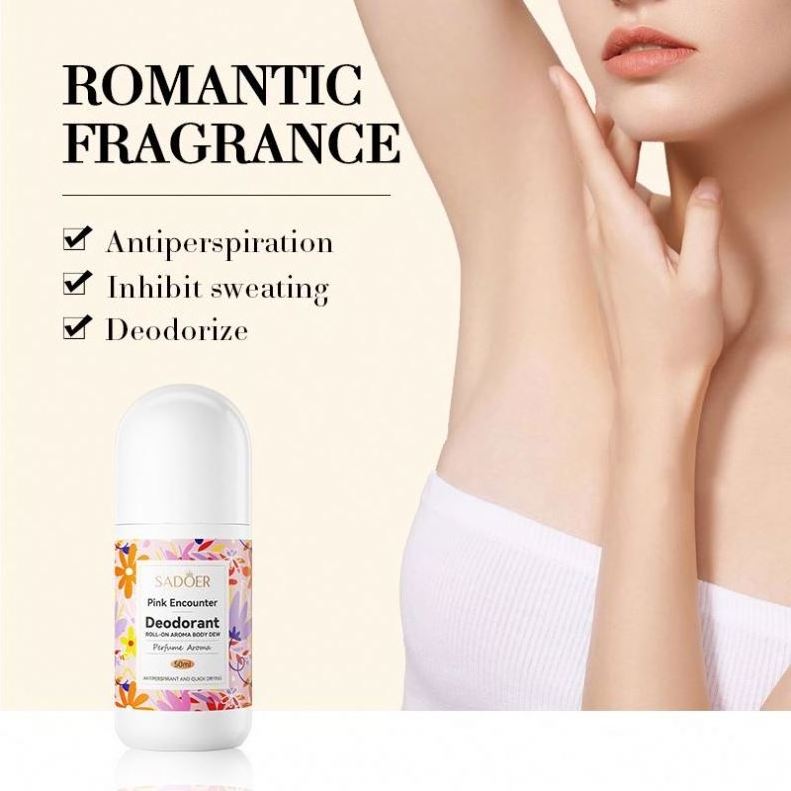 Sadoer Romantic Rose Cool Roll-On Ball Deodorant Underarm Antiperspirant Spray Women Fragrance Men Smooth Dry Perfumes