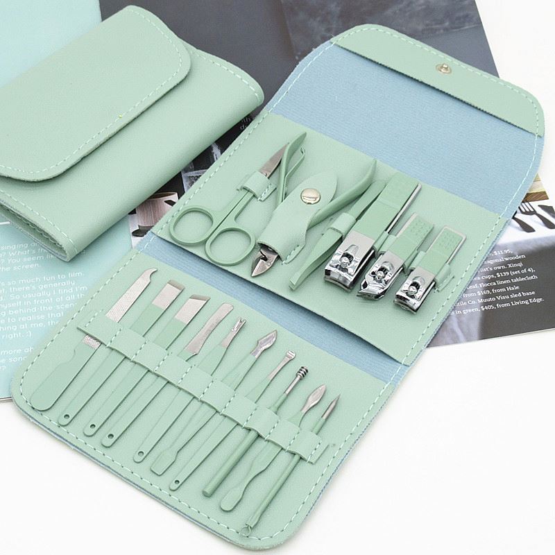 Factory direct stainless steel 12 piece nail clippers kit pedicure tools manicure set