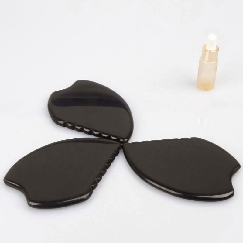 Hot Sales Essential Oil Skincare Beauty Tools Natural Jade Stone Obsidian Gua Sha For Fae