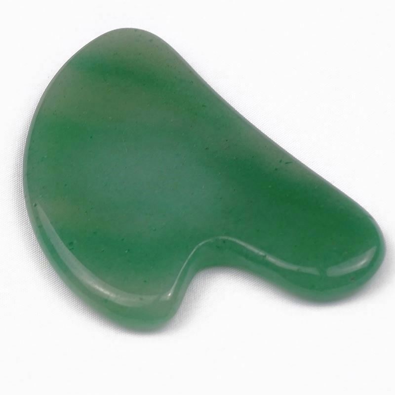 Essential Oil Beauty Facial Cool Skin Massage Tool 100% Natural Jade Green Aventurine Gua Sha