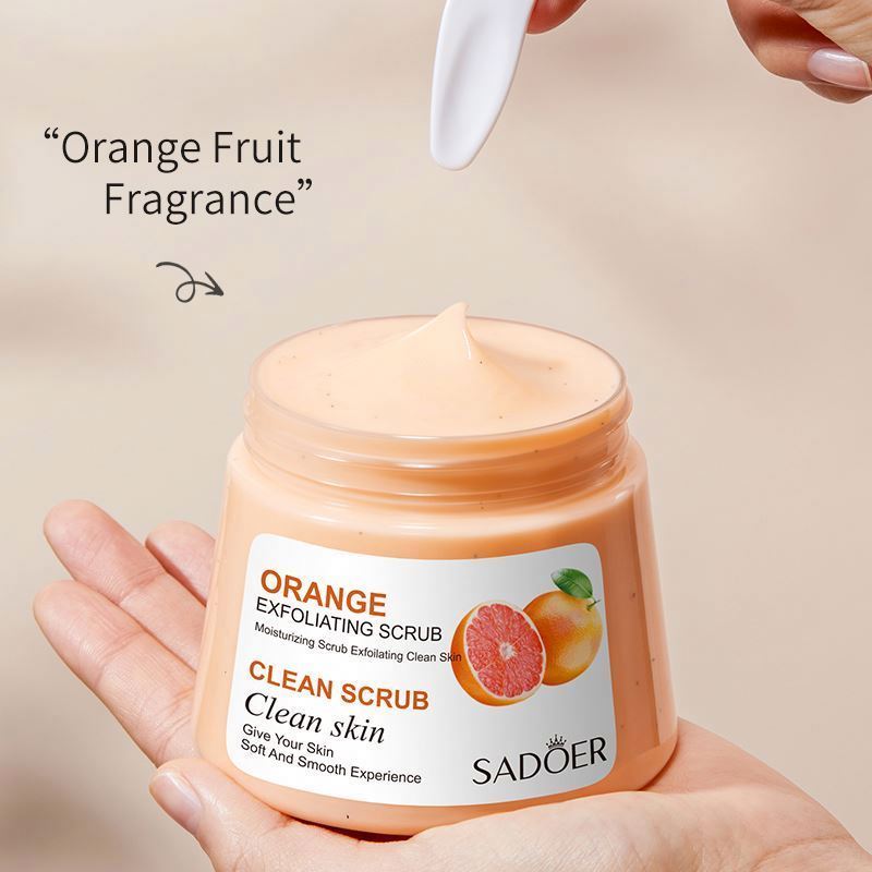 Sadoer Fruit Flavour Vitamin C Exfoliating Fine And Smooth Remove Dead Skin Private Label Body Scrub Cream