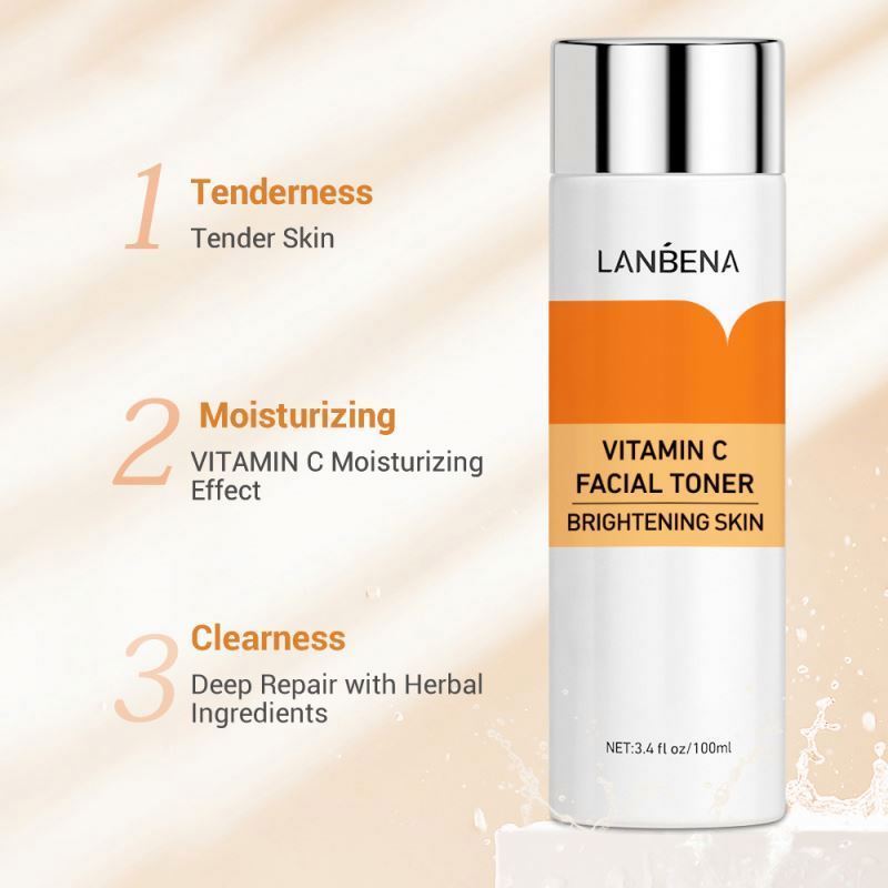 LANBENA Vitamin C Whitening Skin Care Sets Cleanser Eye Cream Face Serum Facial Toner