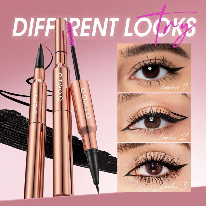 O.two.o Private Label 2 In 1 Eyelash Eyeliner Thick Curling 4d Double Head Mascara For Women O.two.o Private Label 2 In 1