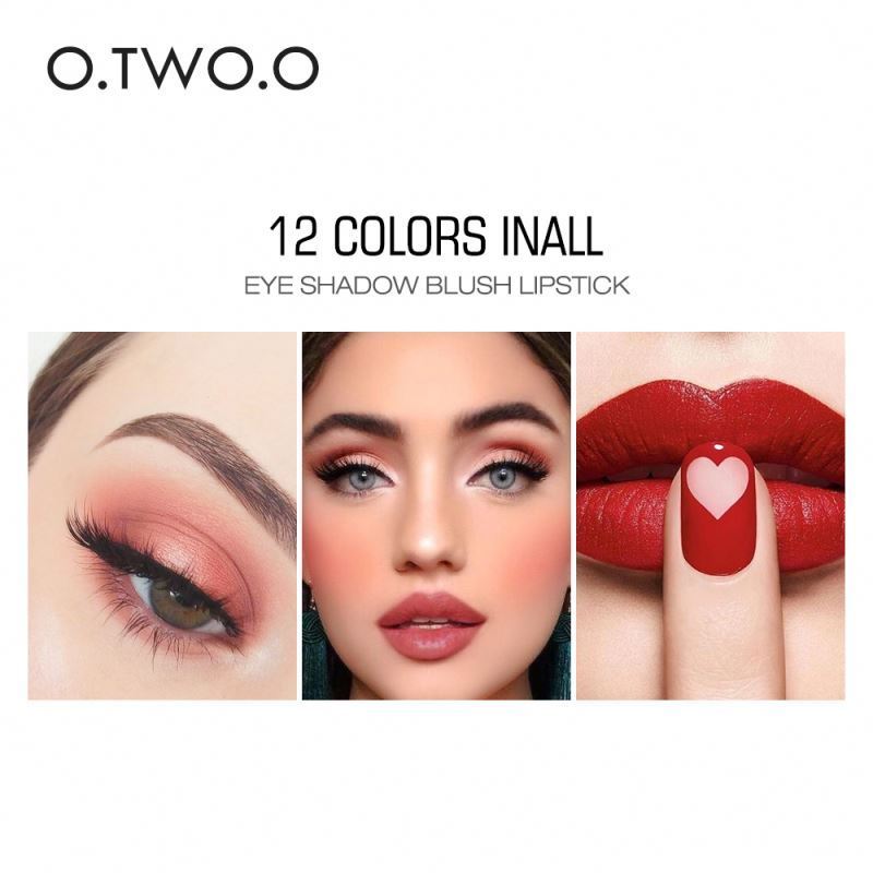 O.TWO.O Customization 12 Colors Lipstick Makeup Matte Lipstick and Matte Velvet Lip Gloss 2 in 1 Lipstick