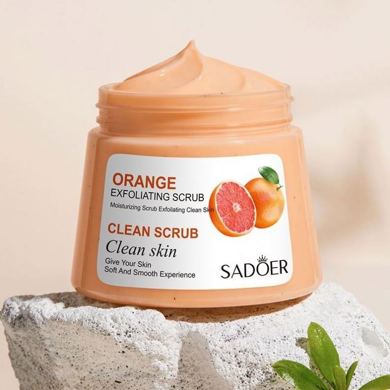 Sadoer Fruit Flavour Vitamin C Exfoliating Fine And Smooth Remove Dead Skin Private Label Body Scrub Cream