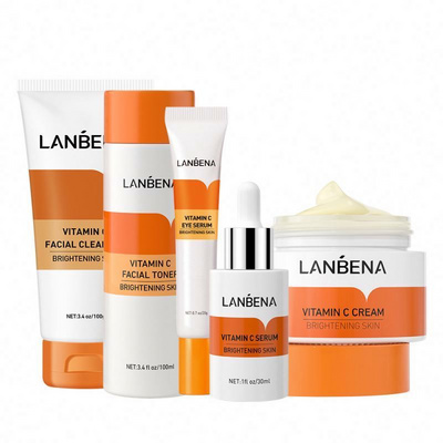 LANBENA Vitamin C Whitening Skin Care Sets Cleanser Eye Cream Face Serum Facial Toner