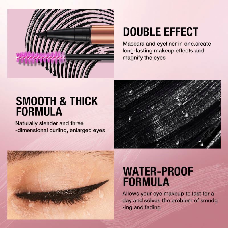 O.two.o Private Label 2 In 1 Eyelash Eyeliner Thick Curling 4d Double Head Mascara For Women O.two.o Private Label 2 In 1