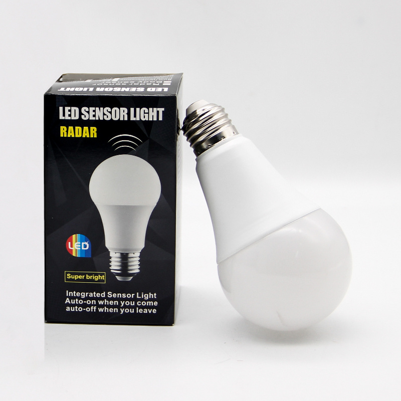 A60 A19 A21 Type E26 E27 B22d Base CRI80 Bulb LED Lights Motion Redar Sensor Lamp Smart Bulb