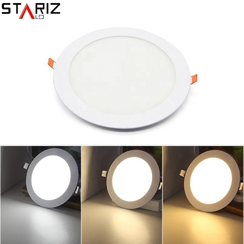 High quality 12W room flat modern round ceiling recessed 12 watt led panel light fixture