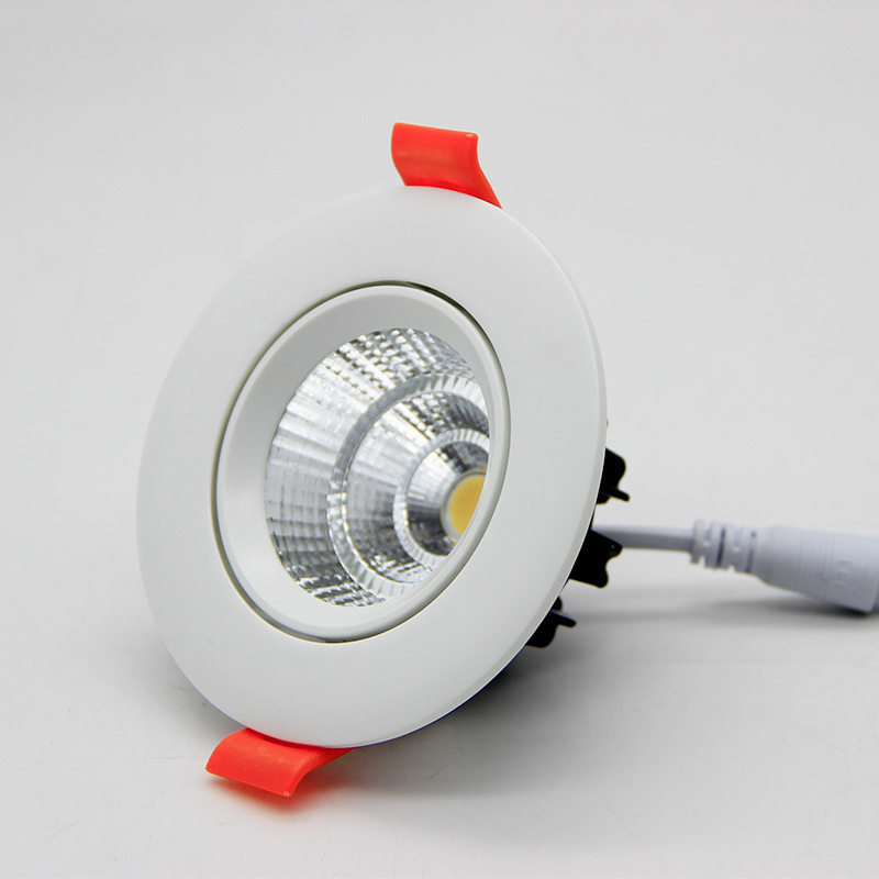 High quality PC and aluminum downlight ceiling recessed adjustable 5W cob round led spot down light