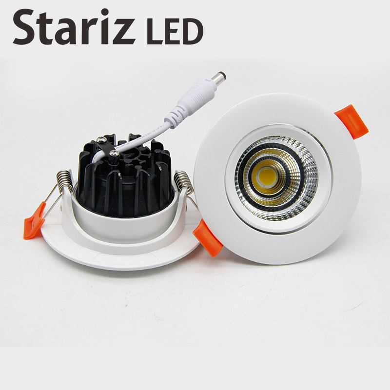 High quality PC and aluminum downlight ceiling recessed adjustable 5W cob round led spot down light