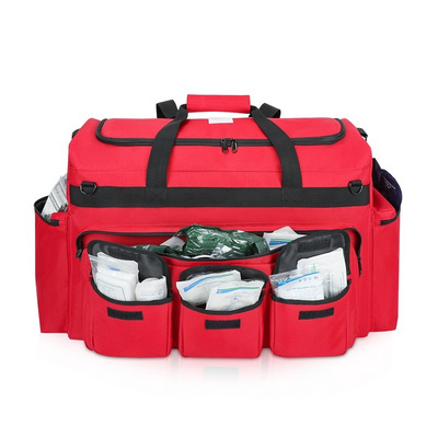 Custom Outdoor Large Capacity Red Emergency Survival Trauma Bag Medical Supplies Storage Bag First Aid Kit