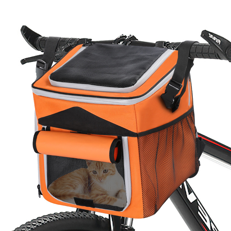 Portable Pet Travel Foldable Oxford Fabric Dog Cat Bicycle Basket Pet Carrier Expandable Pet Backpack